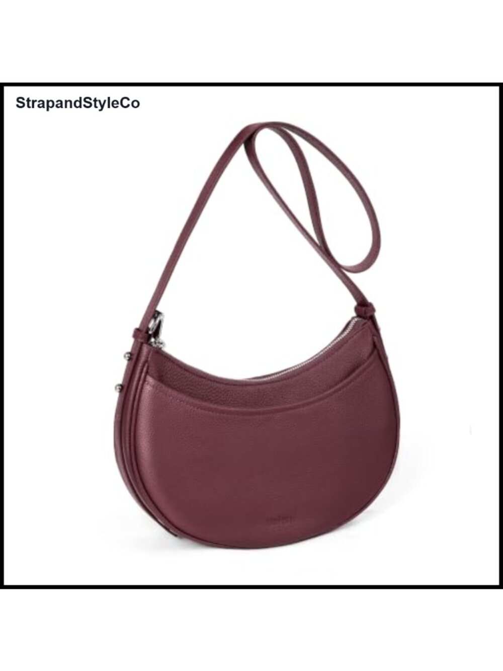 Genuine Leather Crescent Crossbody Bag Anti-Theft RFID Convertible Shoulder
